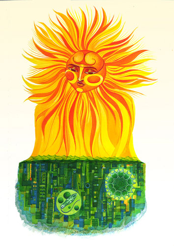 Photosynthesis Sun Folk Style